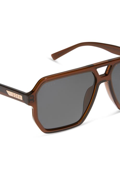 Diff Cameron 57mm Polarized Navigator Sunglasses In Brown