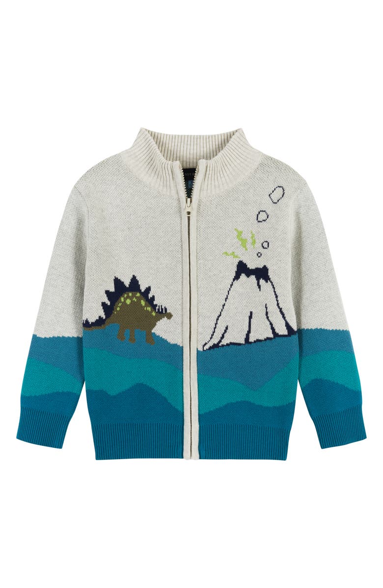 Andy & Evan Kids' Dino Sweater, Plaid Button-Up & Pants Set, Alternate, color, 