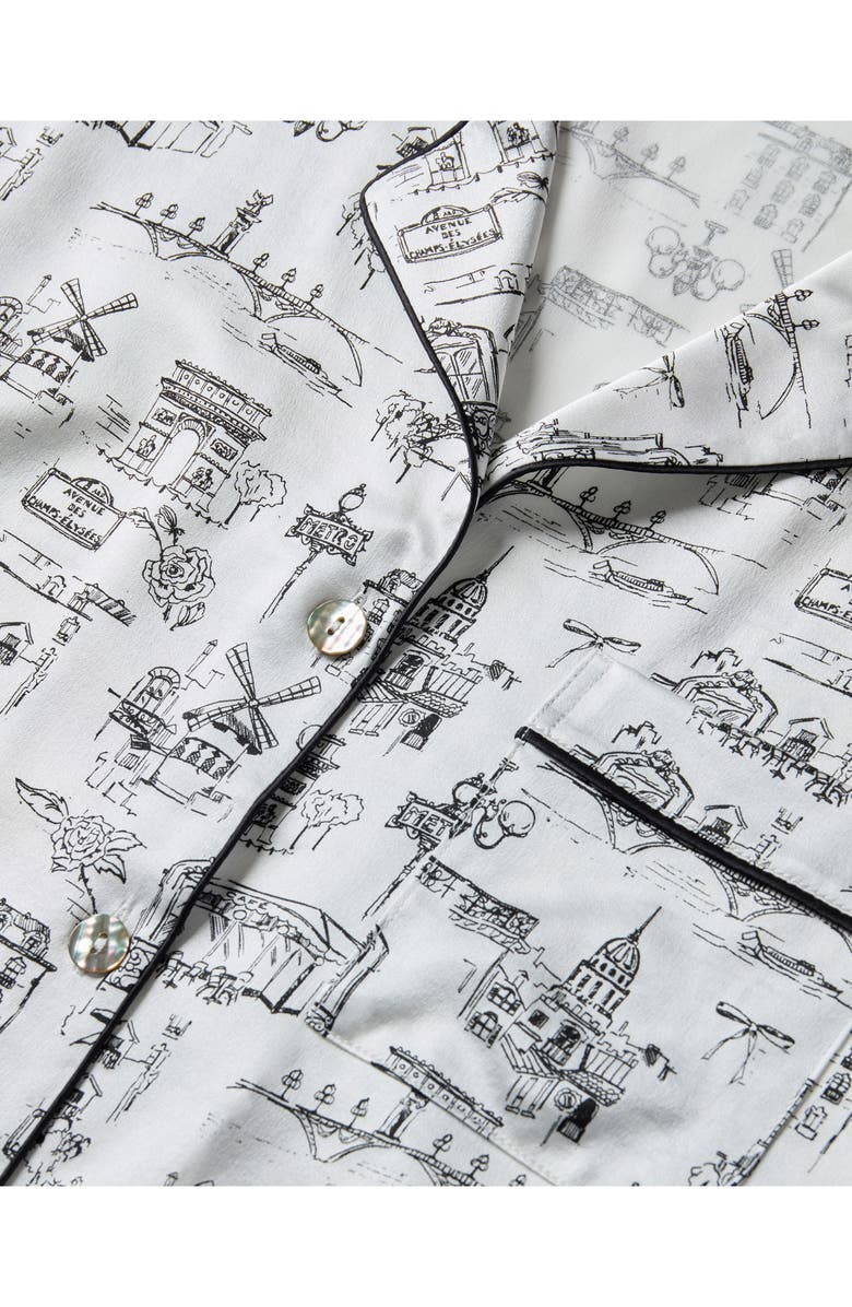 Petite Plume Parisian Silk Pajamas, Alternate, color, White