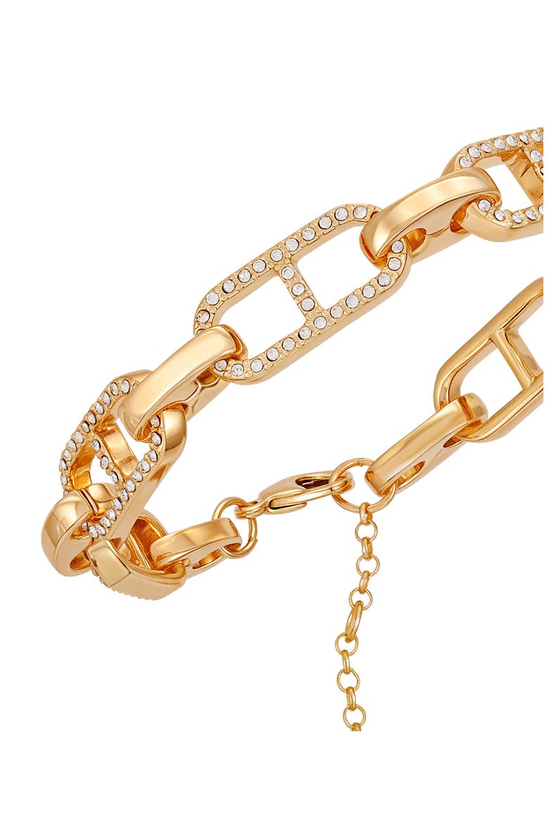 Pavé Mariner Chain Bracelet, Alternate, color, GOLD TONE