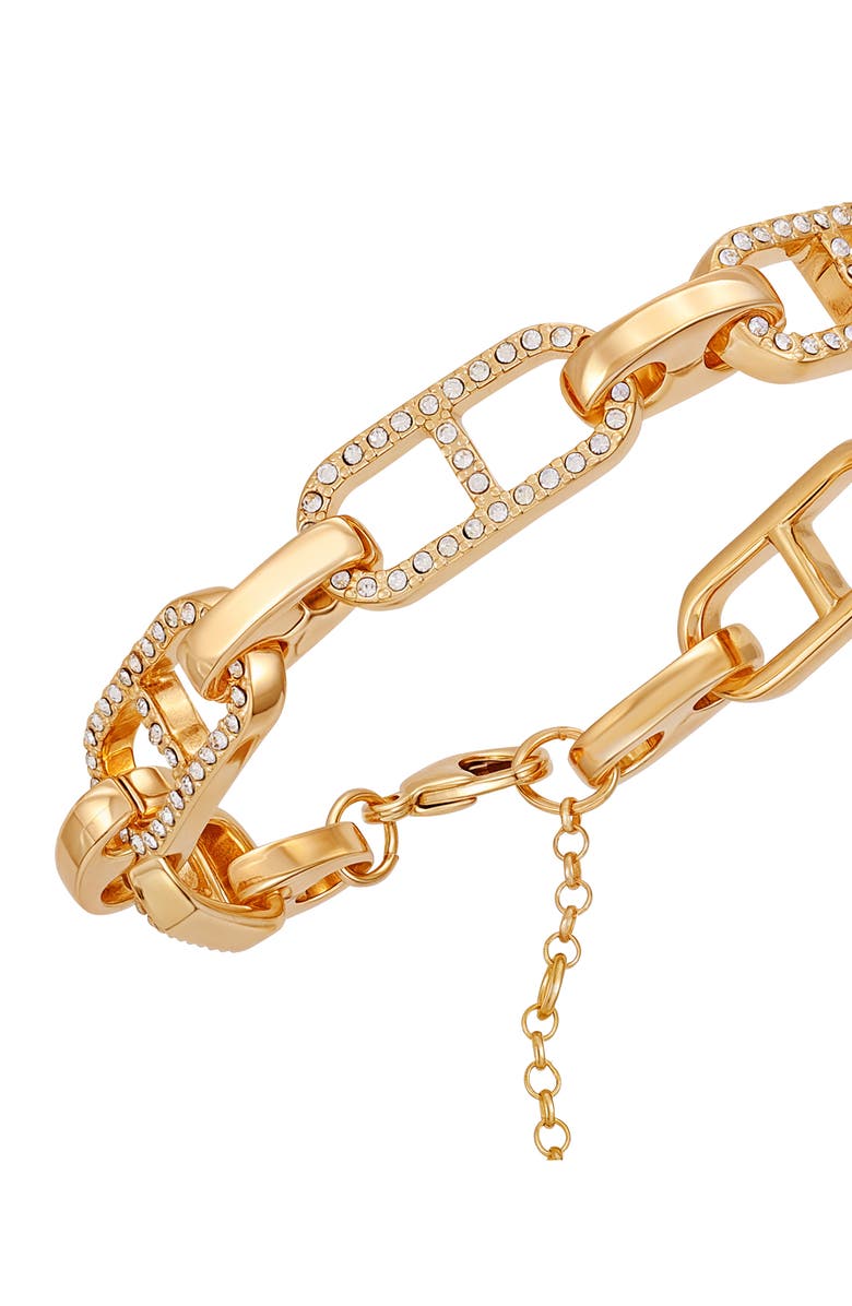 GUESS Pavé Mariner Chain Bracelet, Alternate, color, Gold Tone