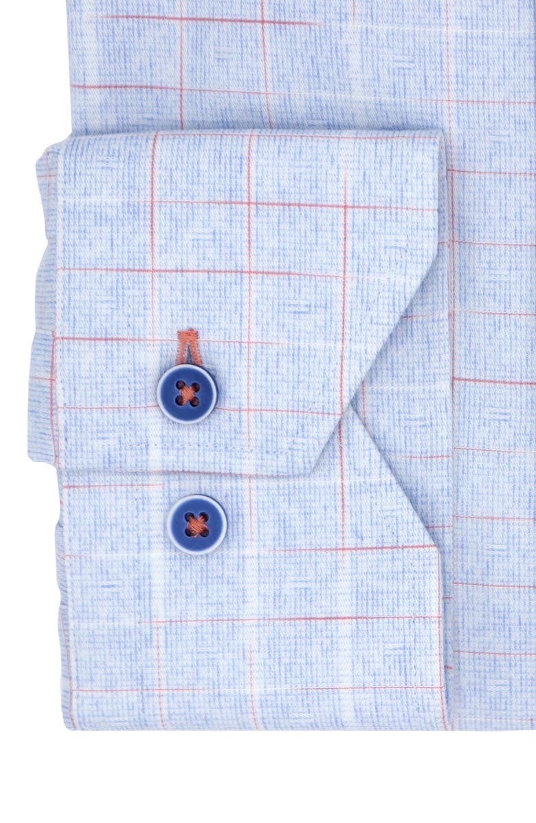 Lorenzo Uomo Trim Fit Windowpane Check Cotton Blend Dress Shirt, Alternate, color, 