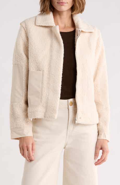 Democracy Faux Shearling Zip Front Jacket