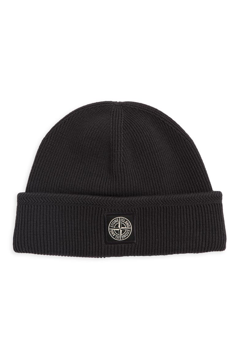 Logo Patch Cotton Rib Beanie, Main, color, CHARCOAL