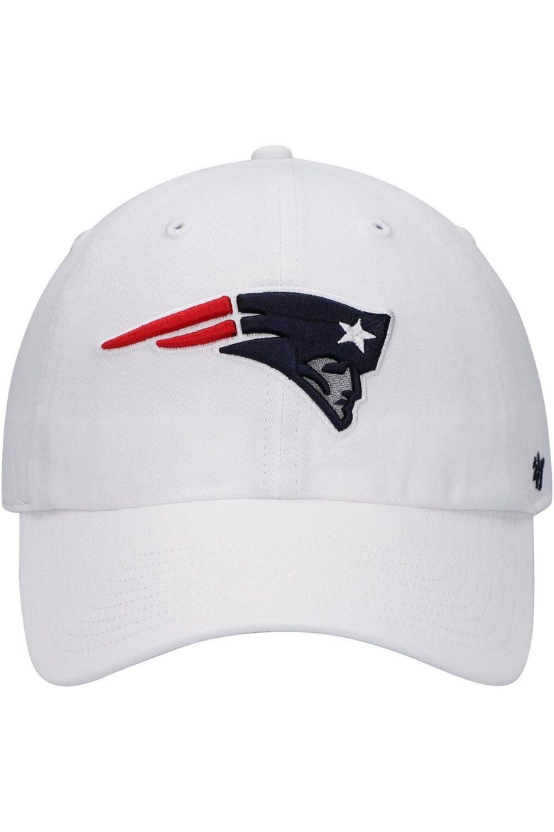Men's '47 White New England Patriots Clean Up Adjustable Hat, Alternate, color, White