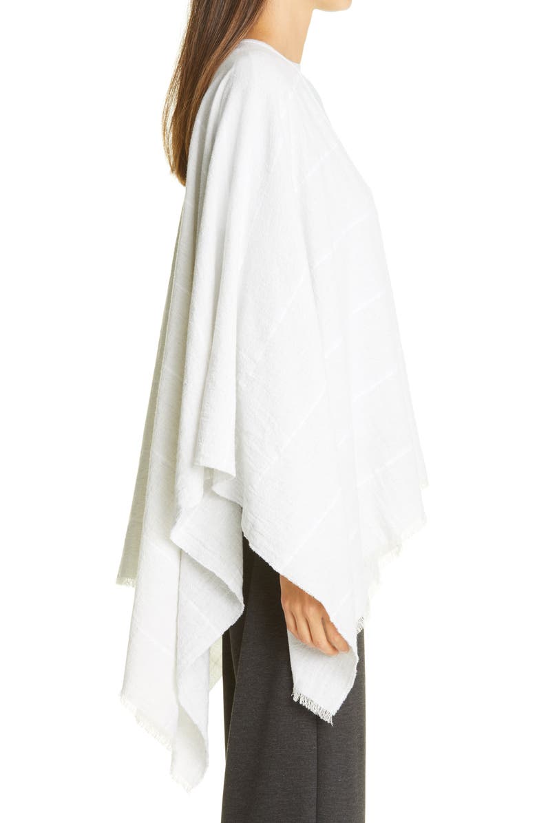 Eileen Fisher Gauze Poncho, Alternate, color, Pearl
