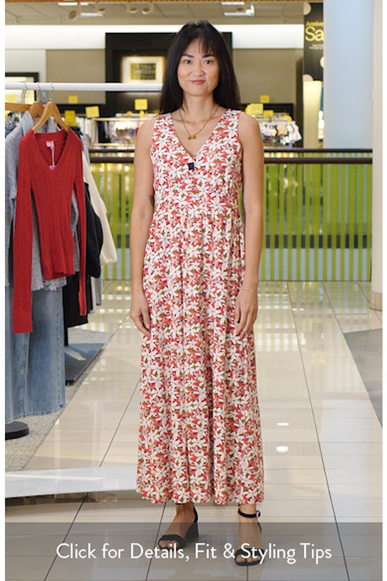 Polmanter Floral Sleeveless Organic Cotton Jersey Maxi Dress video