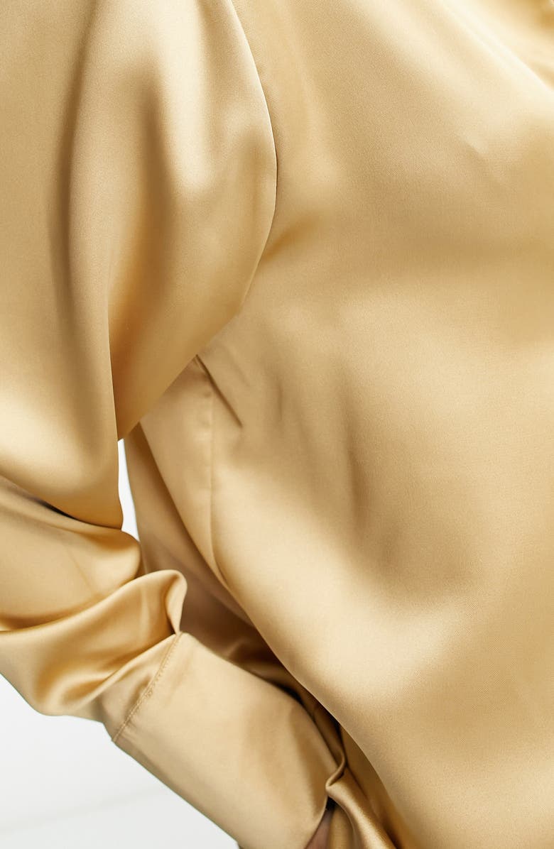 ASOS DESIGN Oversize Satin Button-Up Shirt, Alternate, color, 