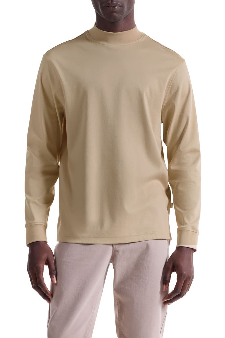 Mock Neck Pima Cotton Sweater, Main, color, SAND