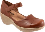 SoftWalk® Miri Ankle Strap Platform Wedge Clog