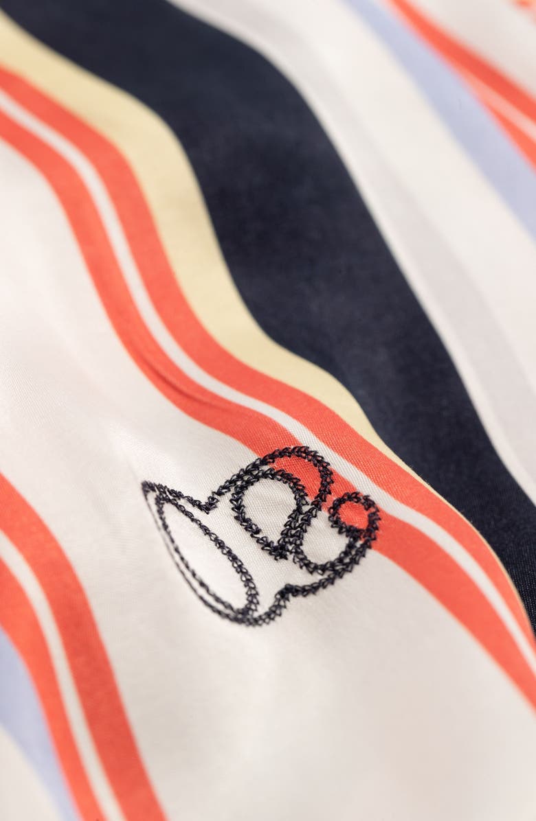 Cache Coeur Normandie maternity and nursing shirt dress, Alternate, color, Red / Navy