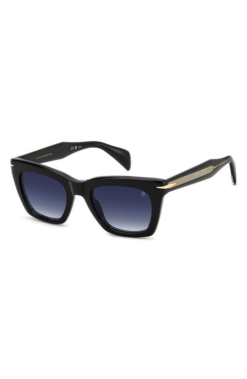 David Beckham Eyewear Db 99/miami 51mm Gradient Rectangular Sunglasses In Black/blue Sf