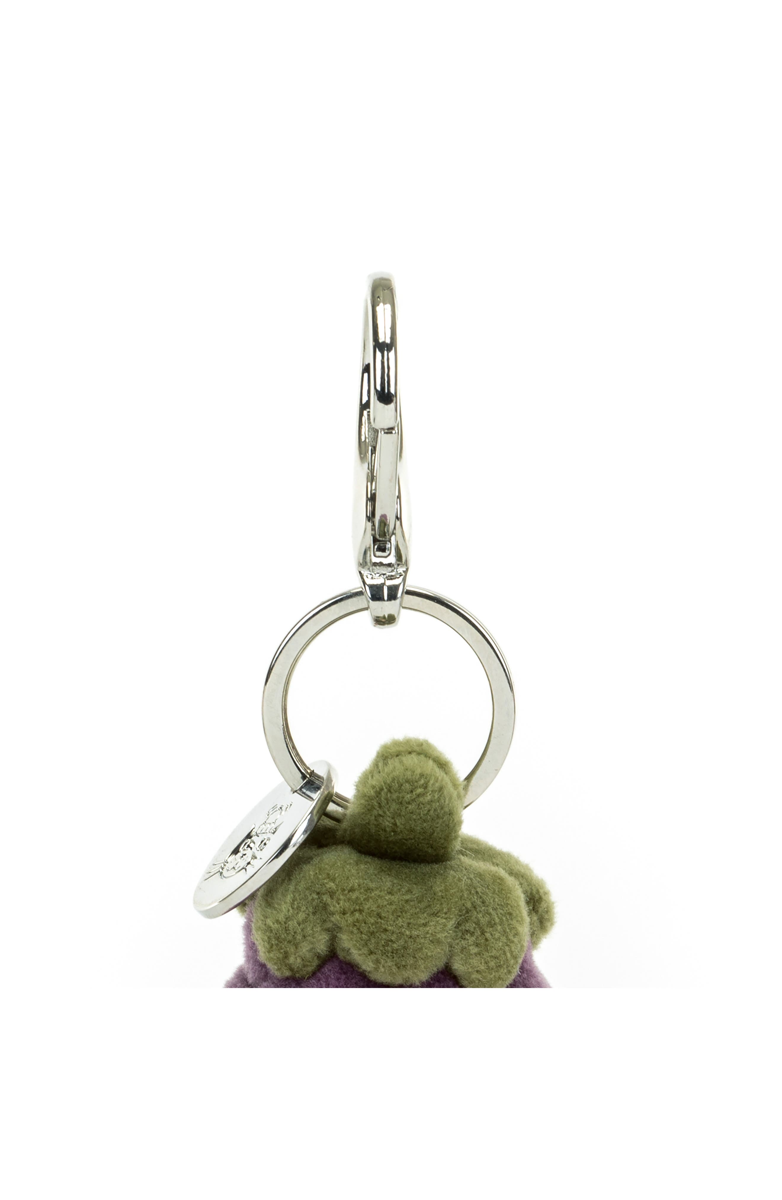 Vivacious Eggplant Bag Charm, Alternate, color, PURPLE