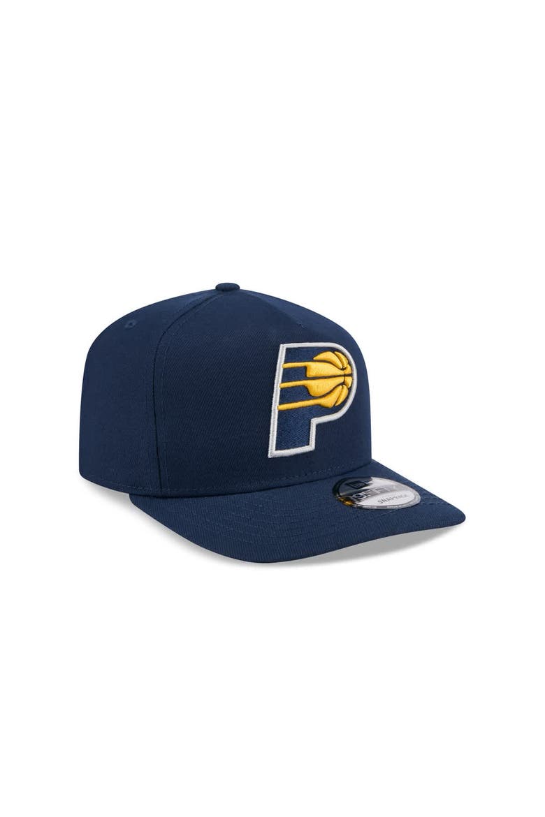 Men's New Era Navy Indiana Pacers Core Logo A-Frame 9FIFTY Snapback Hat, Alternate, color, Navy