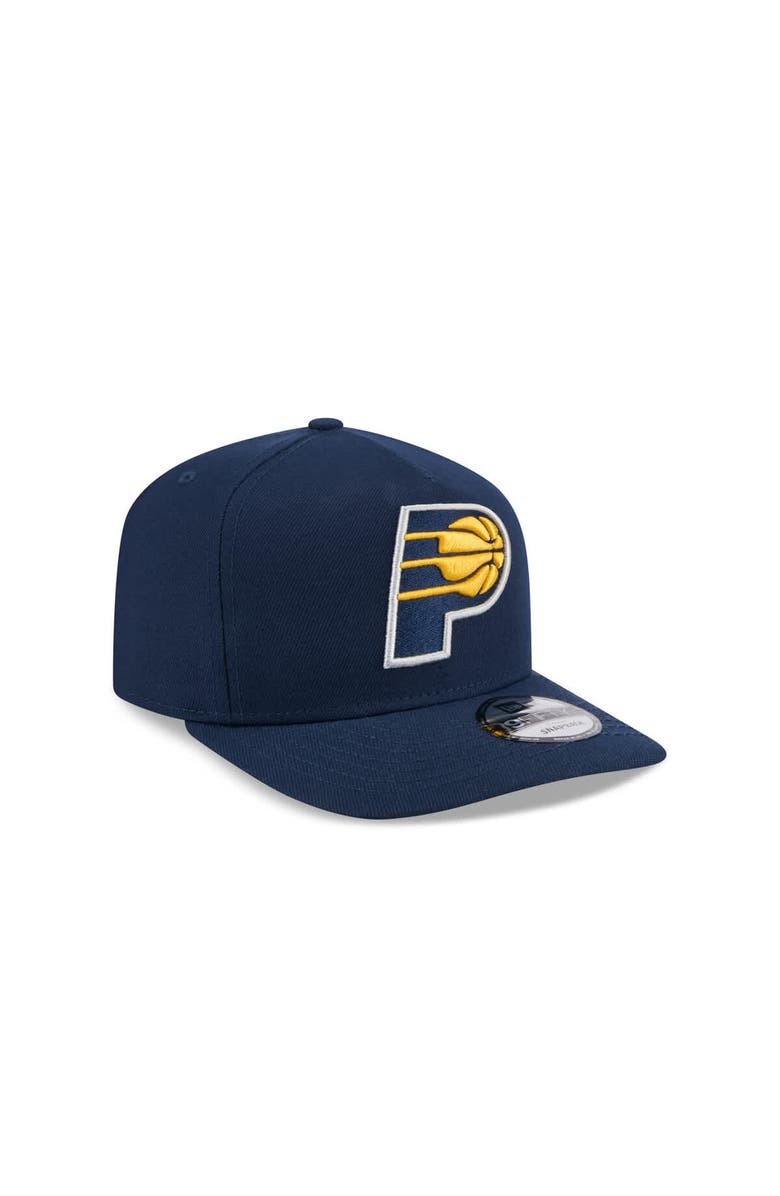 New Era Men's New Era Navy Indiana Pacers Core Logo A-Frame 9FIFTY Snapback Hat, Alternate, color, Navy