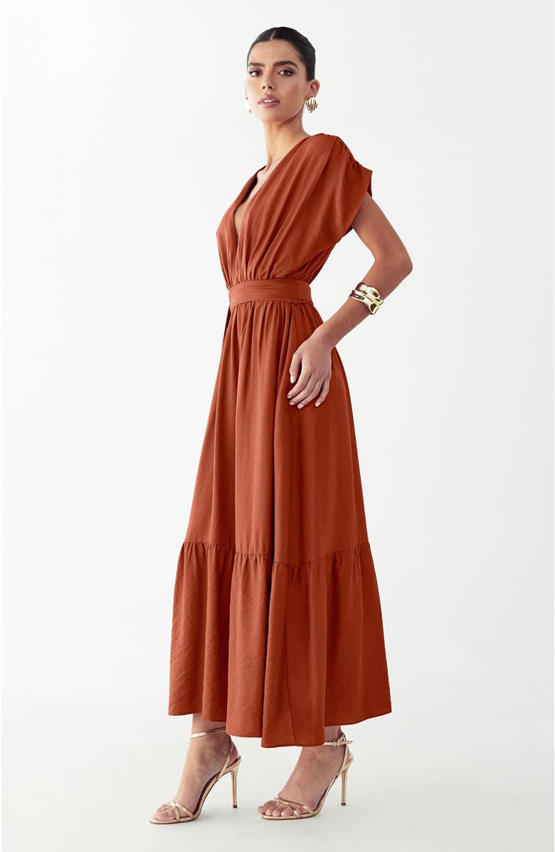 ST MRLO Este Midi Dress, Alternate, color, Rust