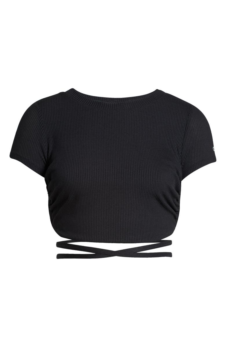 Alo Manifest Rib Wrap Crop Top, Alternate, color, 
