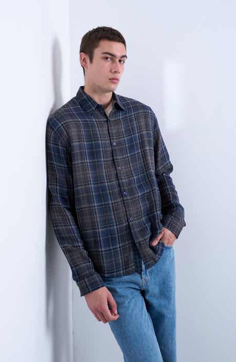 Check Cotton Button-Up Shirt