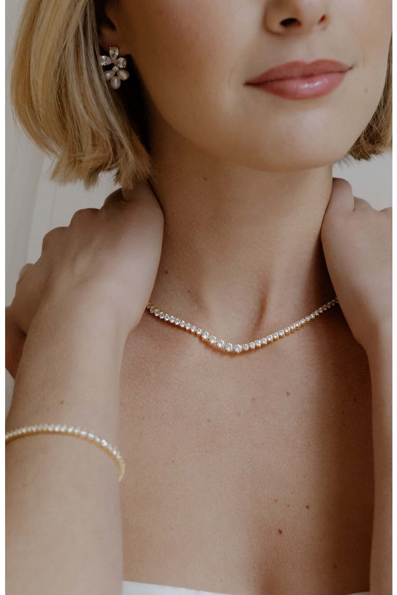 Mayfair Tennis Necklace, Alternate, color, Gold