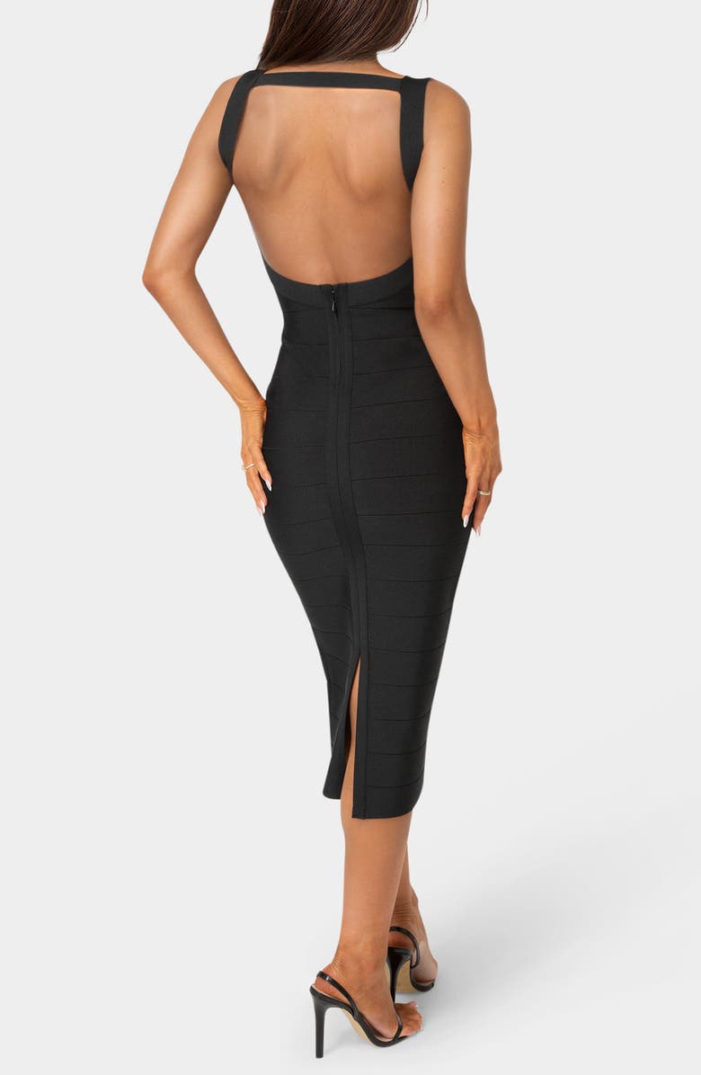bebe Bandage Midi Dress, Alternate, color, Black
