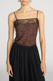 FRAME The Lace Inset Silk Camisole