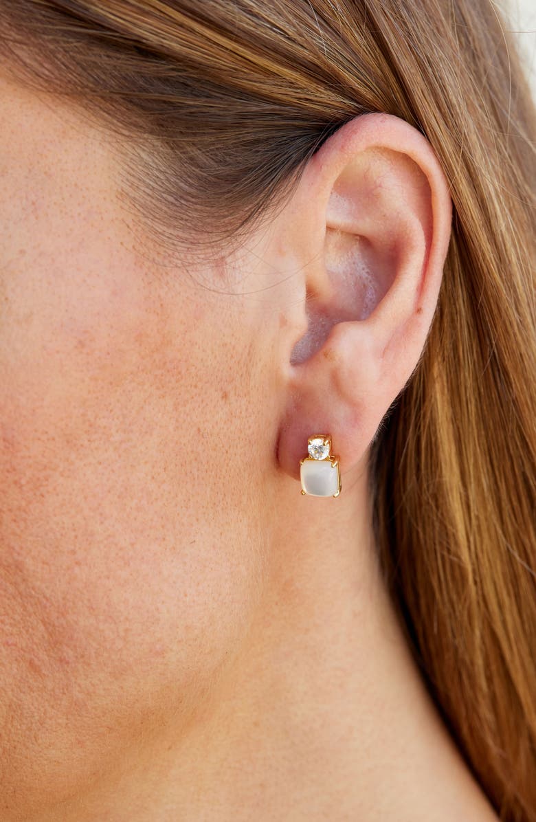 SAVVY CIE JEWELS Cubic Zirconia Birthstone Stud Earrings, Alternate, color, June