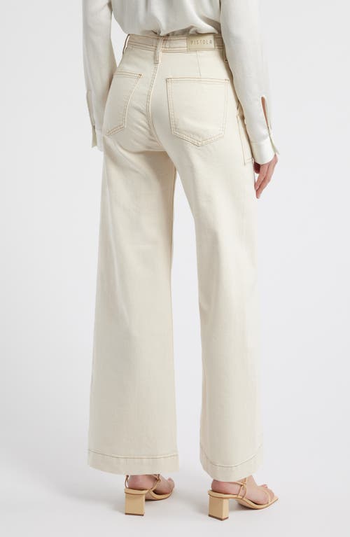 Pistola Penny High Waist Wide Leg Utility Jeans In White