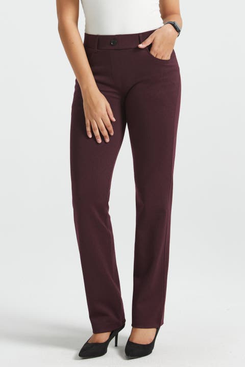 7 Pocket Jacquard Dress Pants Straight Leg