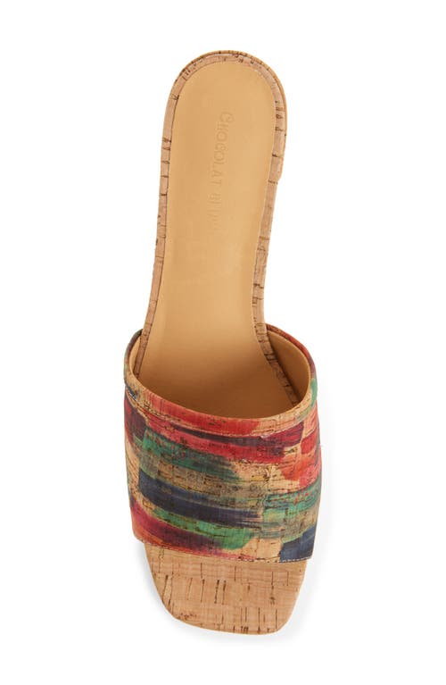 Chocolat Blu Cindy Slide Sandal In Multi Cork