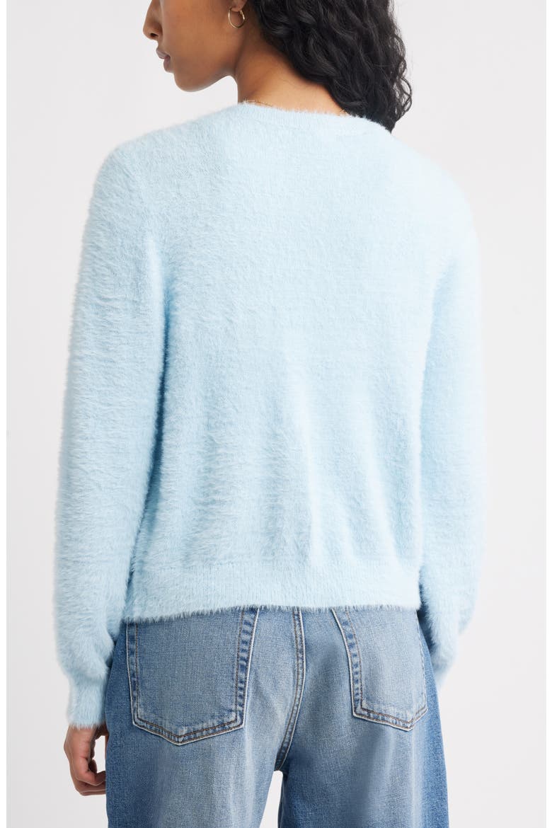 Fuzzy Scoop Neck Cardigan, Alternate, color, BLUE SKYRIDE