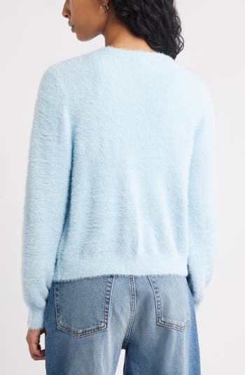 Fuzzy Scoop Neck Cardigan