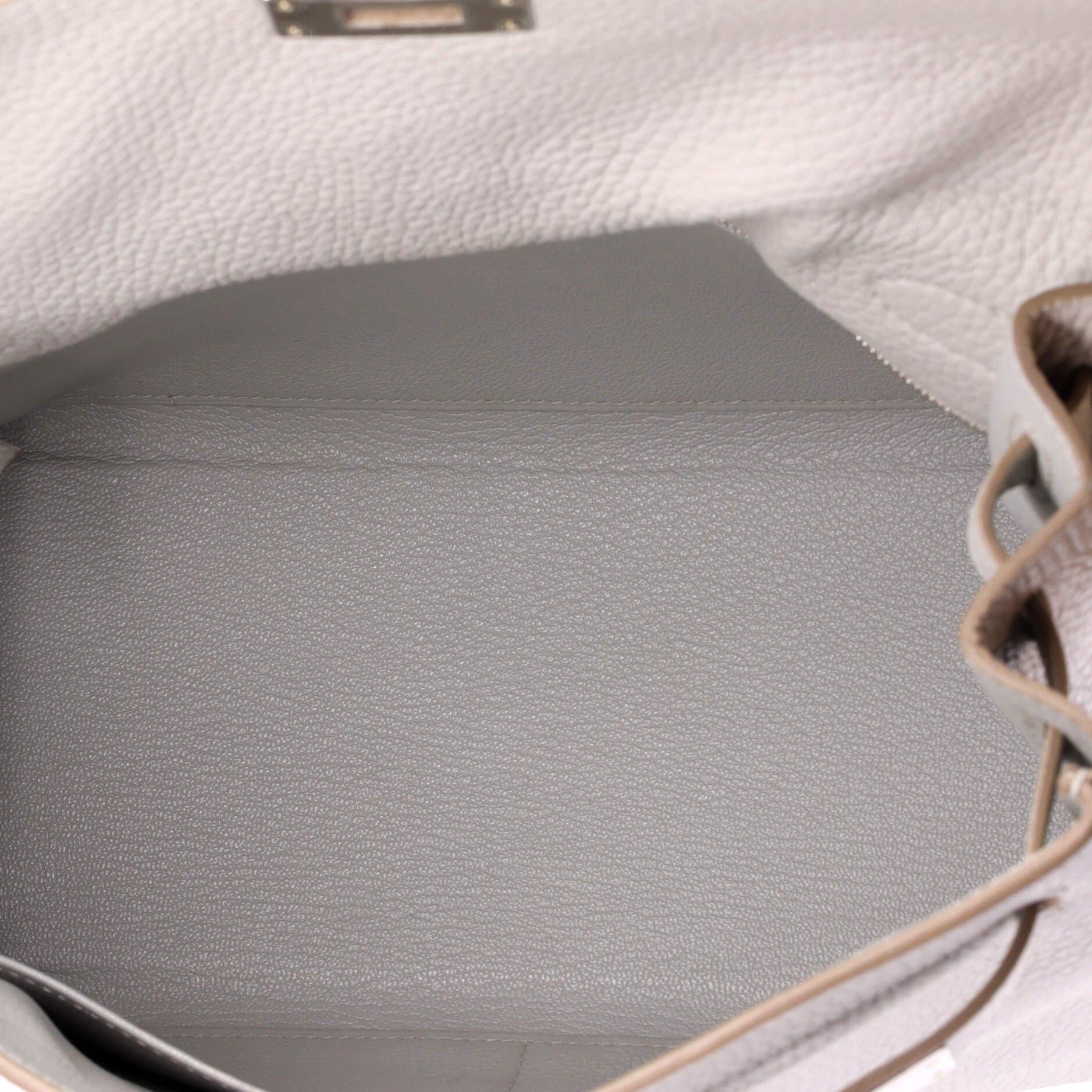 Pre-Owned Hermes Kelly Handbag Grey Clemence with Palladium Hardware 28, Alternate, color, Gris Perle