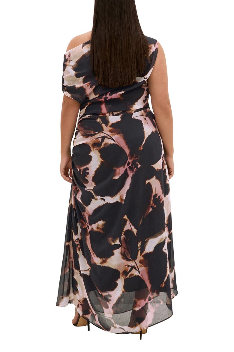Vivid Floral One-Shoulder Maxi Dress, Alternate, color, SUNSET BLOOM
