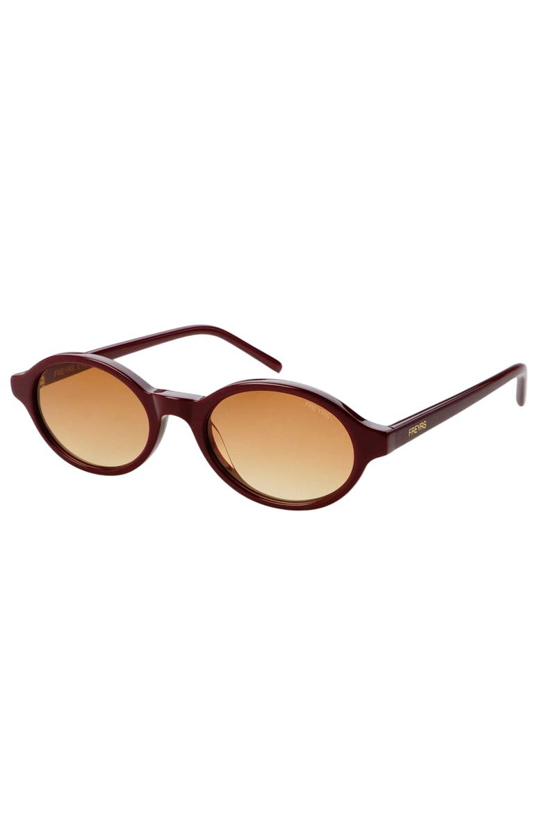 FREYRS Eyewear Zoe Small Oval Sunglasses, Alternate, color, Burgundy