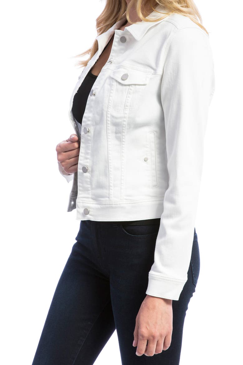 Liverpool Classic Denim Jacket, Alternate, color, BRIGHT WHITE