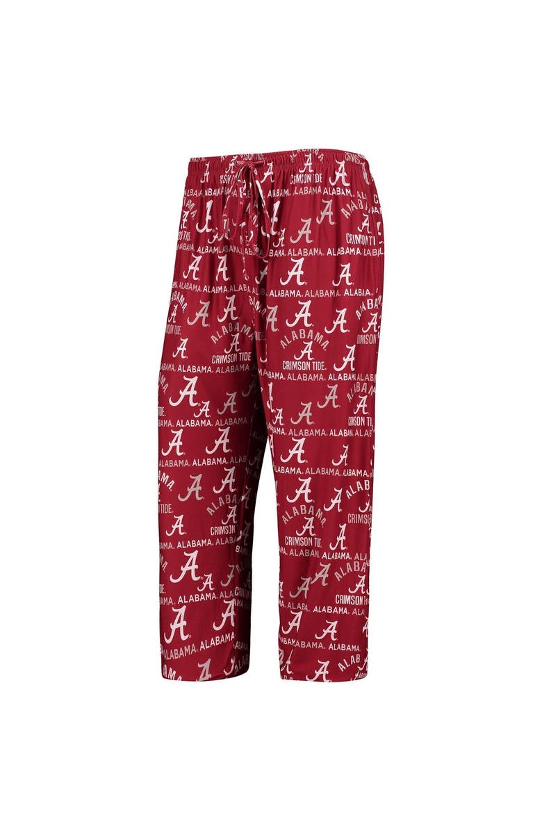 CONCEPTS SPORT Men's Concepts Sport Crimson Alabama Crimson Tide Flagship Allover Print Sleep Pants, Alternate, color, 