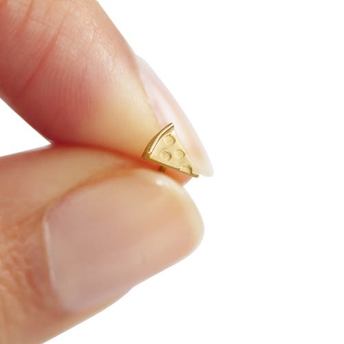 Whit Jewelry 14k Yellow Gold Pizza Stud In Gold
