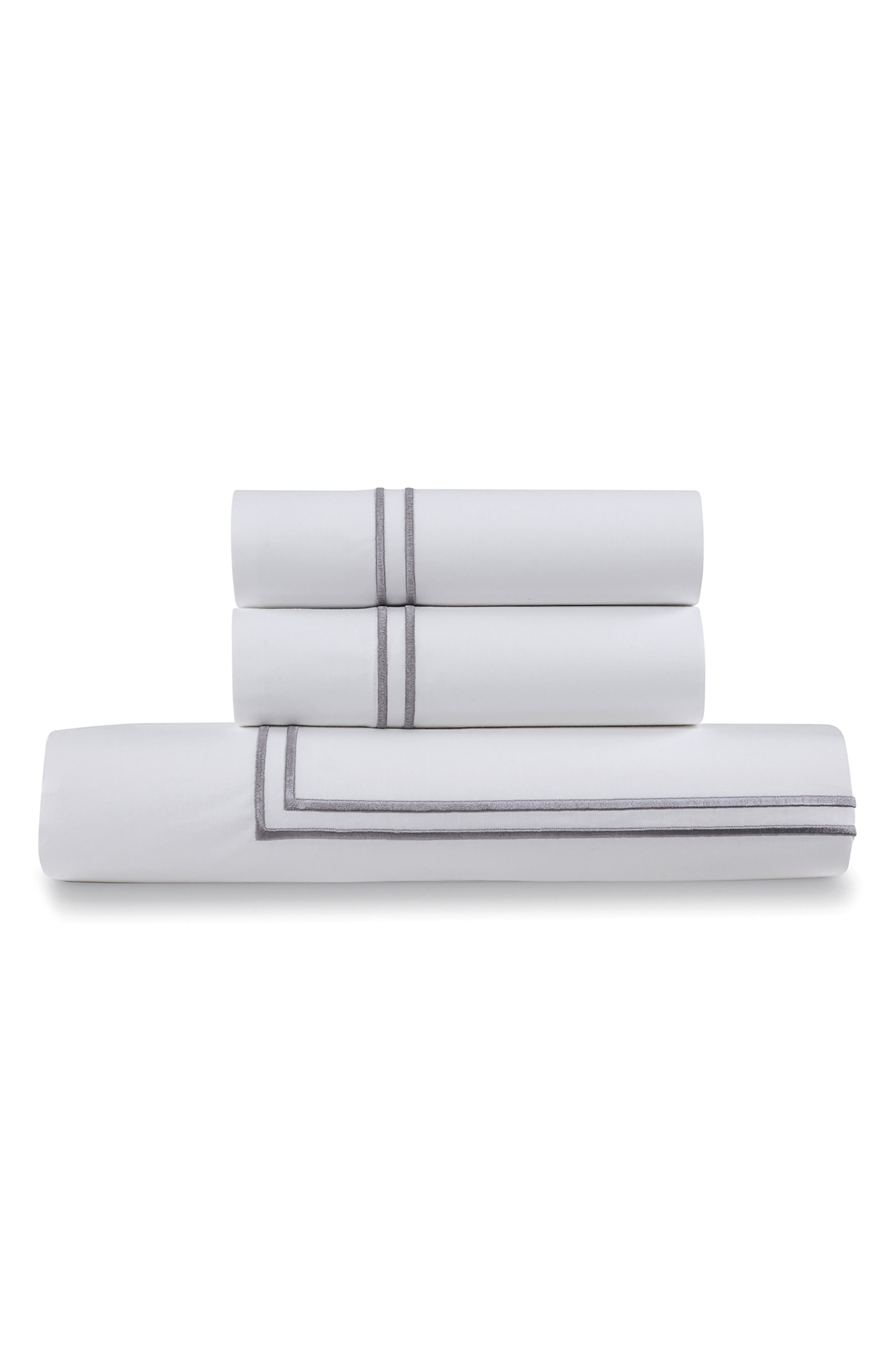 ELLA JAYNE HOME Cotton Percale 3-Piece Duvet Set with Satin Stitching