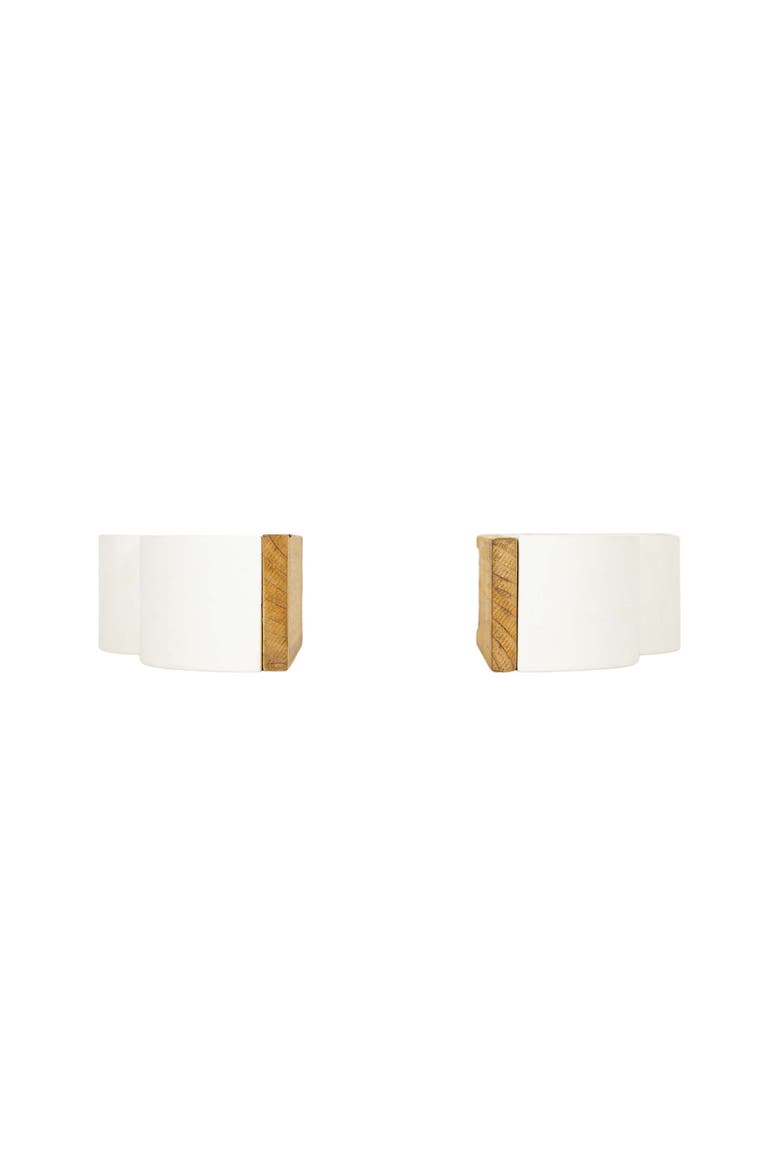 7.28" Decorative Sleek Boho Cloud Sturdy Sleek Bookends Set of 2, Alternate, color, White