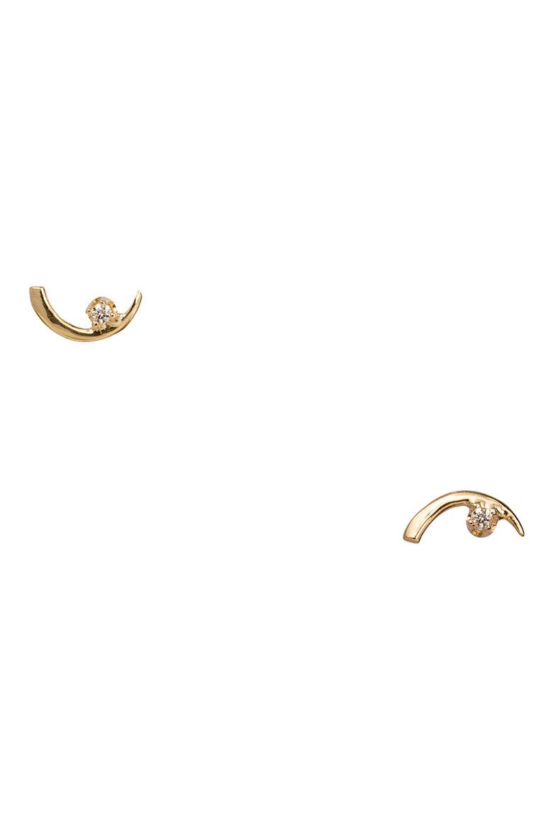 Arc Lineage Diamond Earrings, Main, color, YELLOW GOLD/ DIAMOND