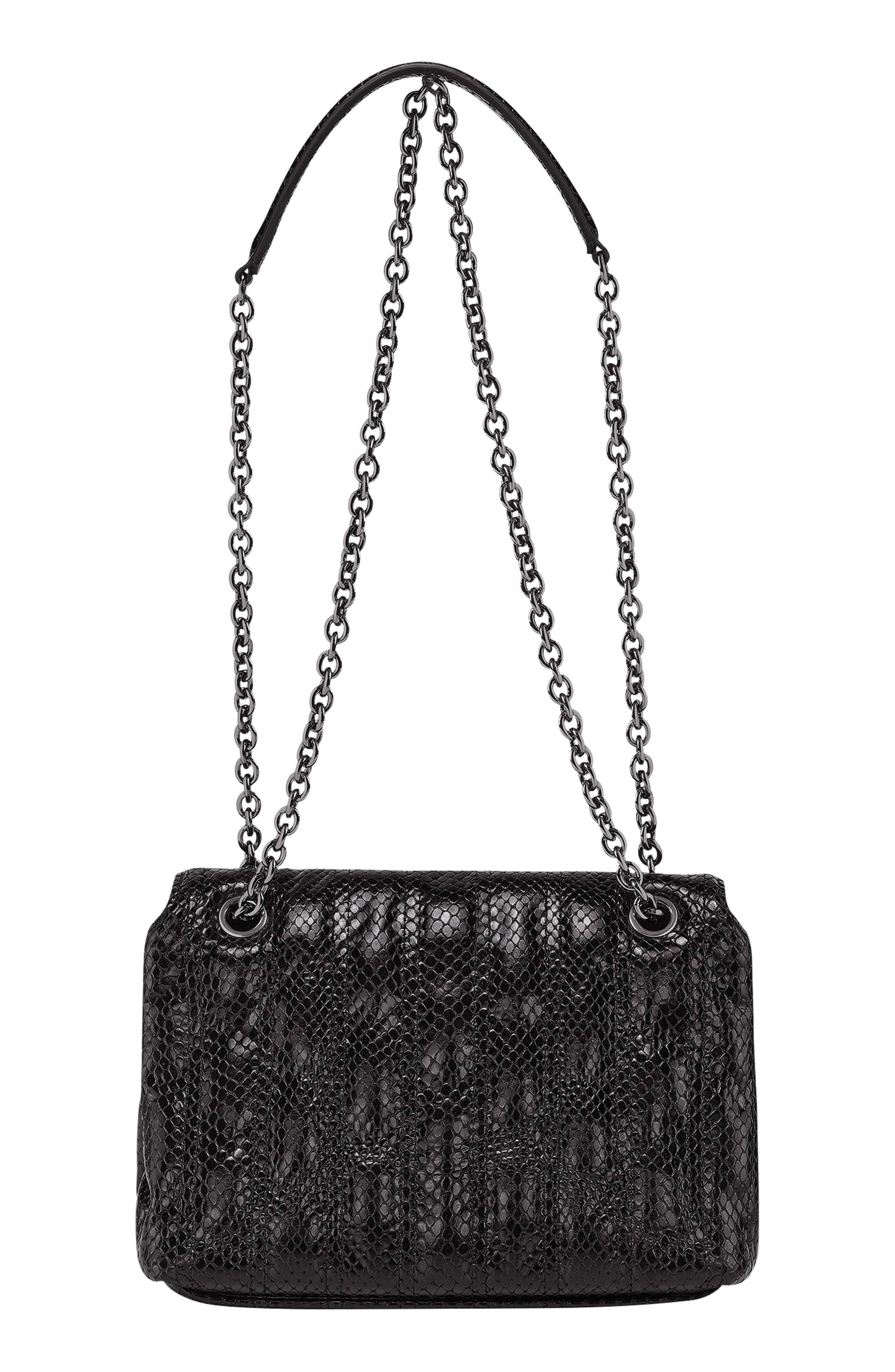 Longchamp Snakeskin Embossed Convertible Shoulder Bag, Alternate, color, 