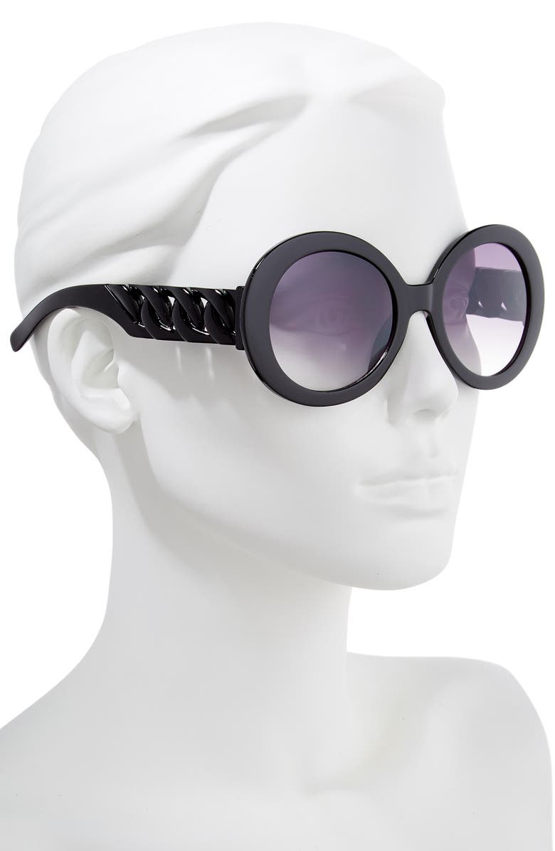 BP. 52mm Round Chain Detail Sunglasses, Alternate, color, 