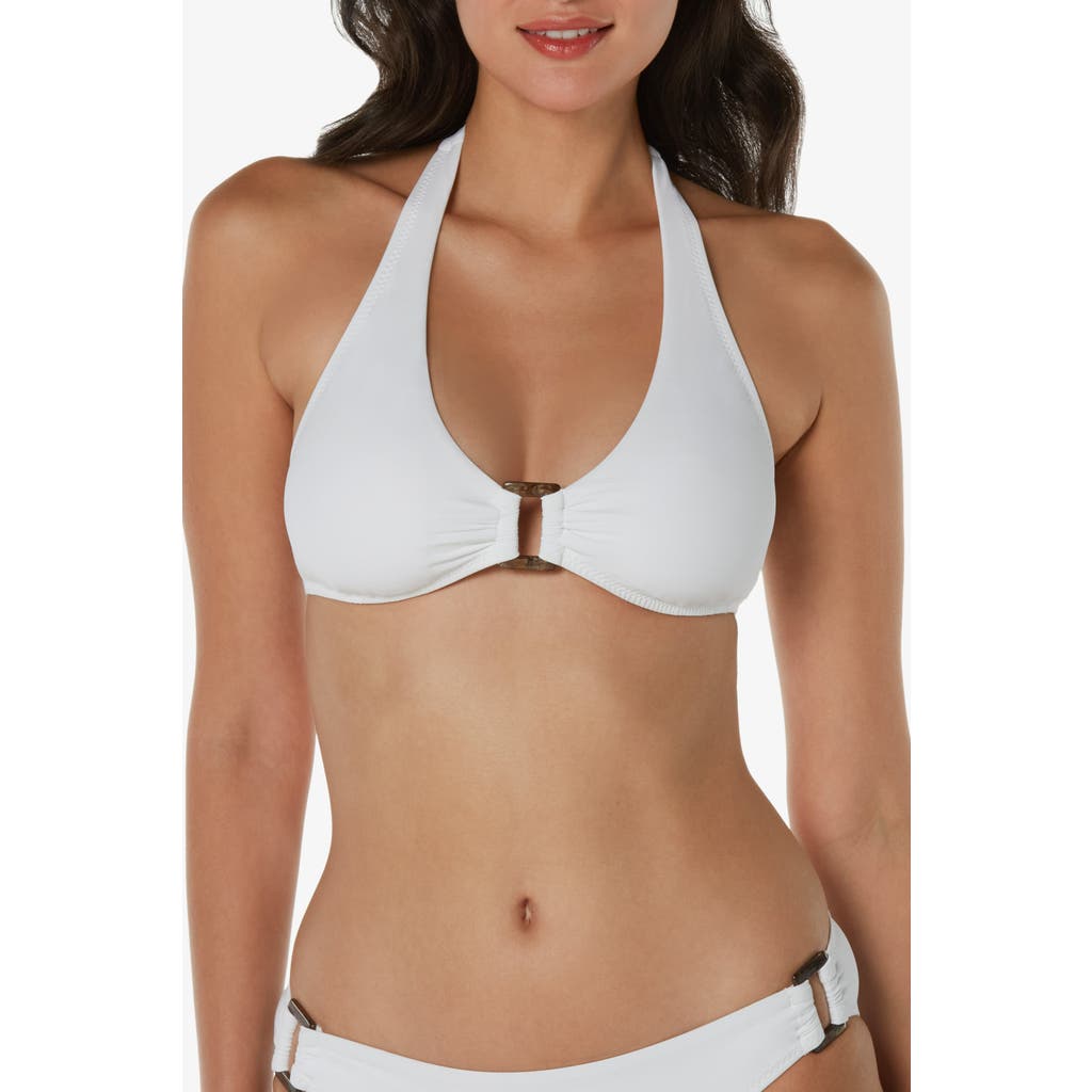 Helen Jon Tortoise Halter In Textured White