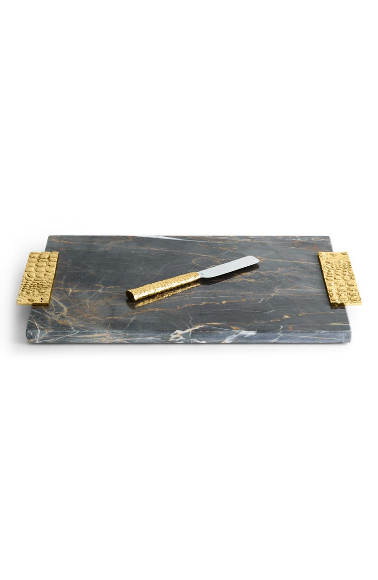Michael Aram Safari Luxe Large Cheese Board & Spreader, Main, color, Charcoal