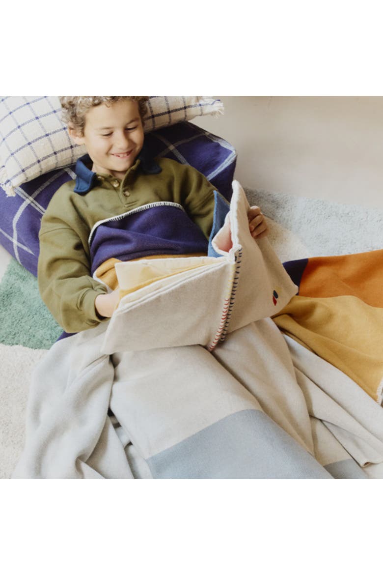 Knitted Blanket Color Composition, Alternate, color, Beige, green