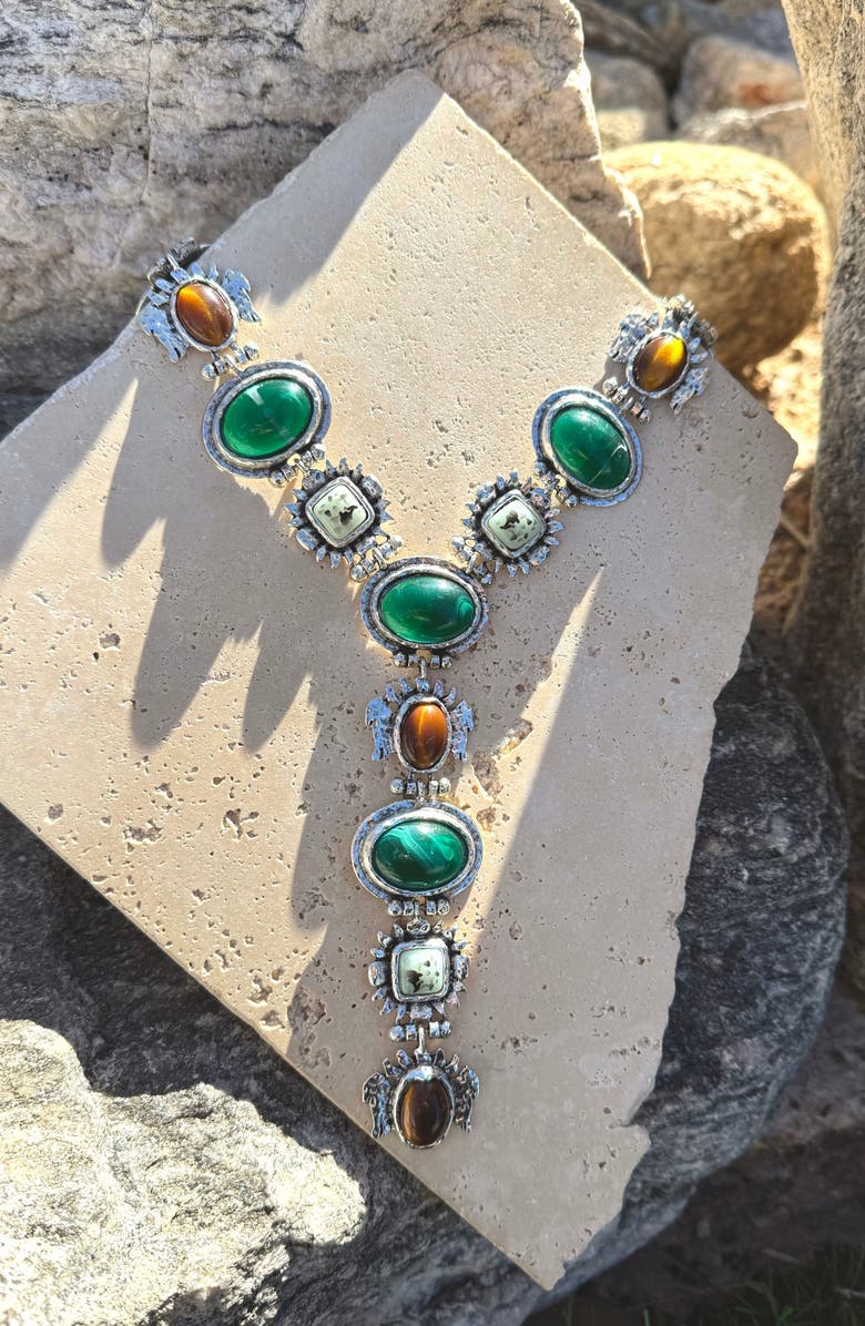 Adornia Western Stone Lariat Necklace, Alternate, color,