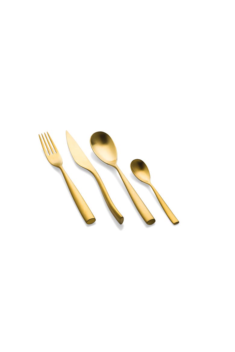Arte 5-Piece Place Setting, Alternate, color, BRUSHED STAINLESS GOLD