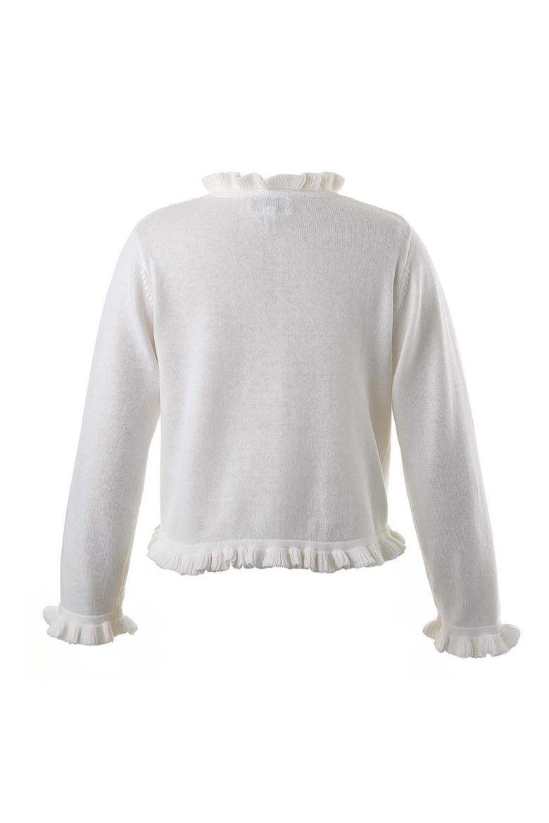 Frill Cardigan, Alternate, color, White
