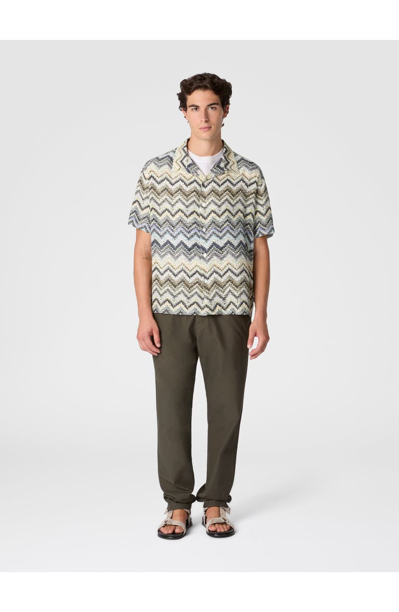 UM Bowling Shirt In Viscose With Dashed Zigzag Print, Alternate, color, Multicoloured