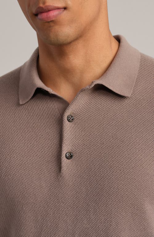 Rhone Regular Fit Long Sleeve Sweater Polo In Brown